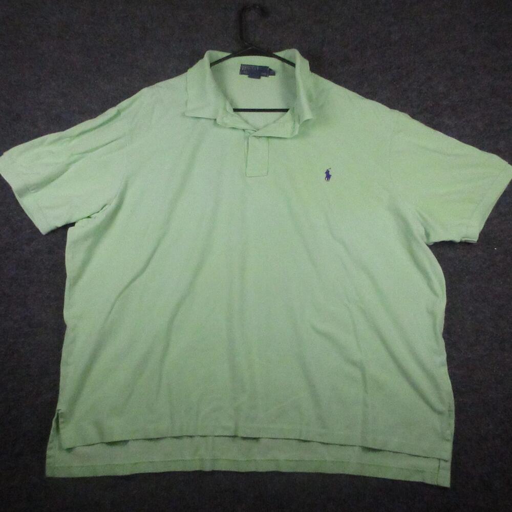 Polo By Ralph Lauren Polo Shirt Mens 3XB Green Solid Pony Logo Big Casual